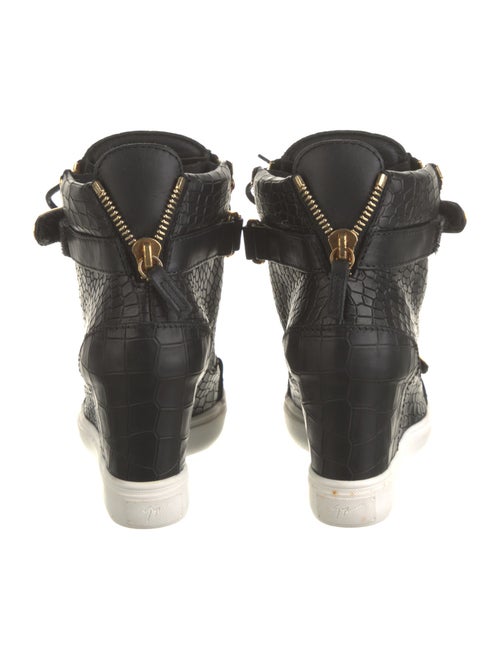 Giuseppe Zanotti Embossed Leather Colorblock Pattern Lace-Up Boots