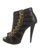 Giuseppe Zanotti Leather Cutout Accent Lace-Up Boots
