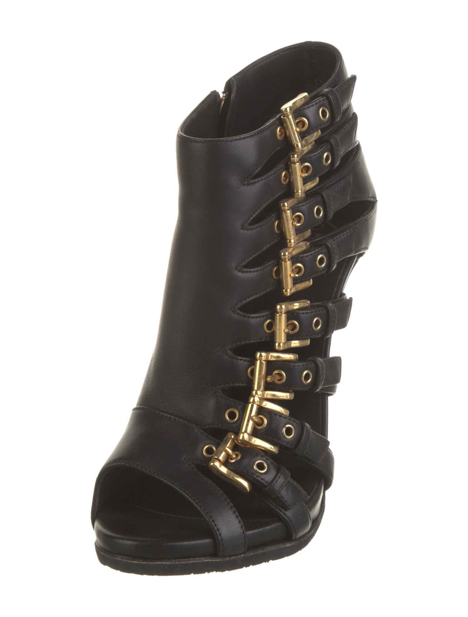 Giuseppe Zanotti Leather Cutout Accent Lace-Up Boots