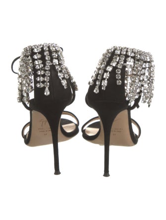 Giuseppe Zanotti Suede Crystal Embellishments D'Orsay Pumps