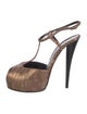 Giuseppe Zanotti Snakeskin Animal Print T-Strap Pumps
