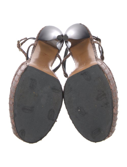 Giuseppe Zanotti Snakeskin Animal Print T-Strap Pumps