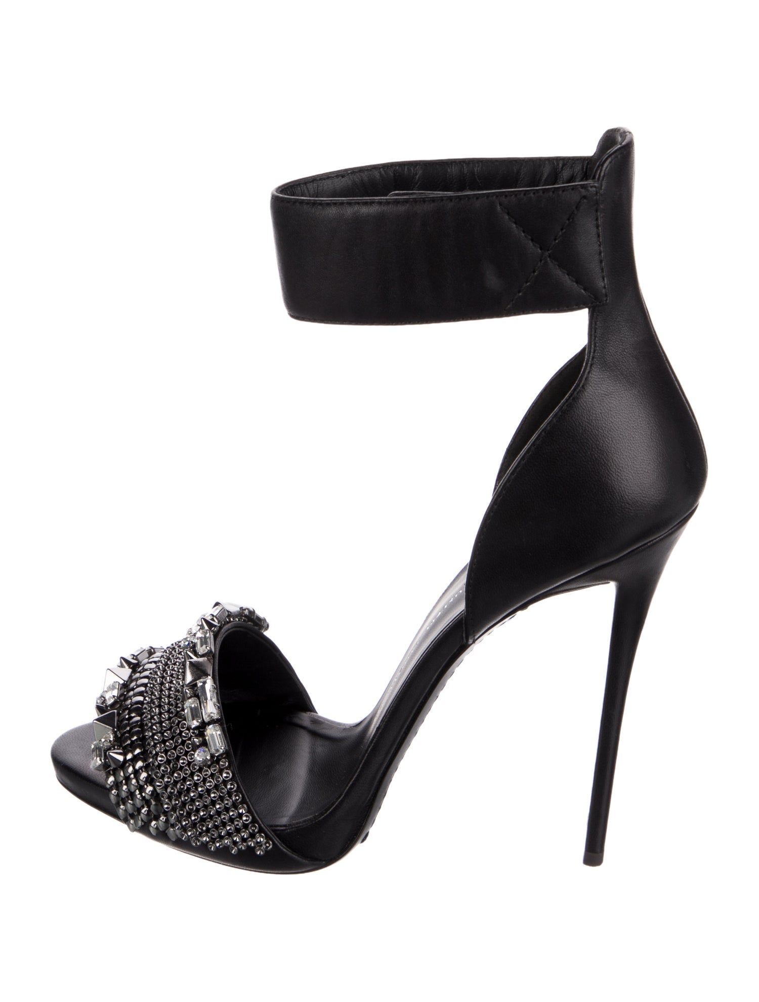 Giuseppe Zanotti Leather Crystal Embellishments Sandals