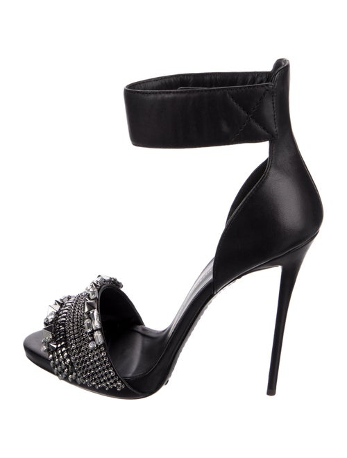 Giuseppe Zanotti Leather Crystal Embellishments Sandals