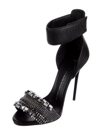 Giuseppe Zanotti Leather Crystal Embellishments Sandals