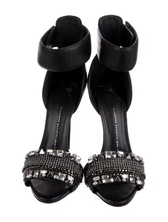Giuseppe Zanotti Leather Crystal Embellishments Sandals
