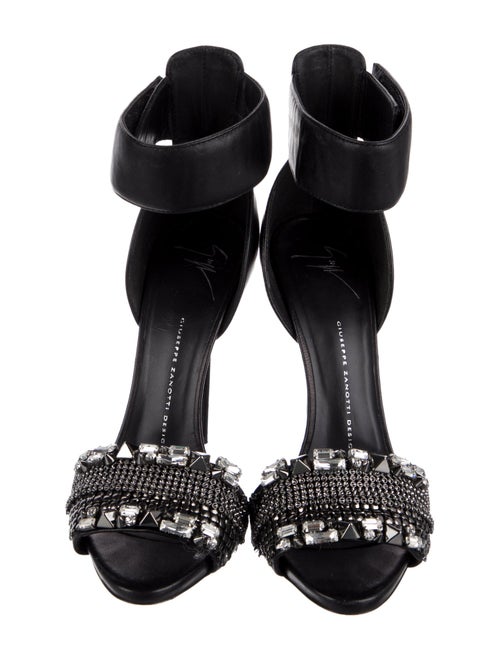 Giuseppe Zanotti Leather Crystal Embellishments Sandals
