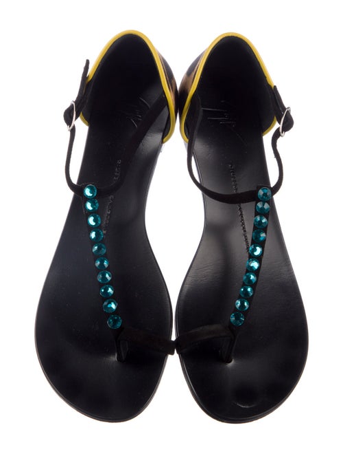 Giuseppe Zanotti Leather Animal Print T-Strap Sandals