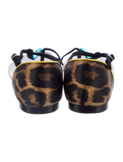 Giuseppe Zanotti Leather Animal Print T-Strap Sandals