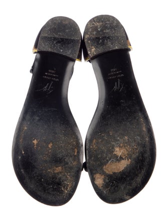 Giuseppe Zanotti Leather Animal Print T-Strap Sandals