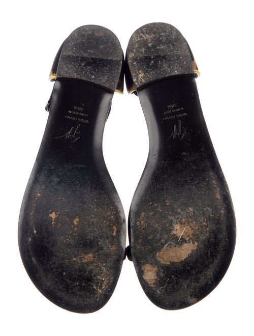 Giuseppe Zanotti Leather Animal Print T-Strap Sandals