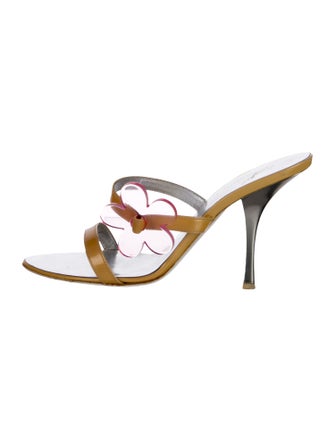 Giuseppe Zanotti Leather Bow Accents Slides