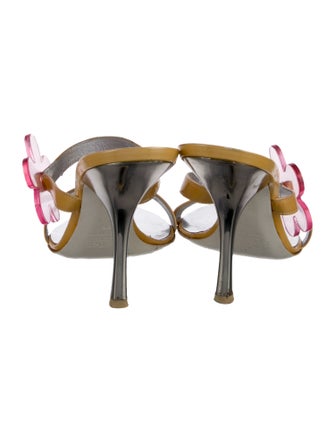 Giuseppe Zanotti Leather Bow Accents Slides