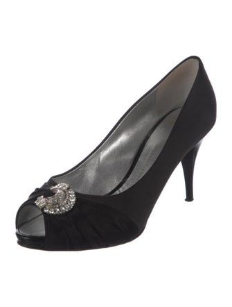 Giuseppe Zanotti Satin Crystal Embellishments Sandals