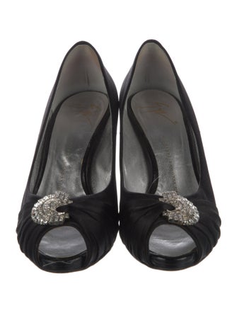 Giuseppe Zanotti Satin Crystal Embellishments Sandals