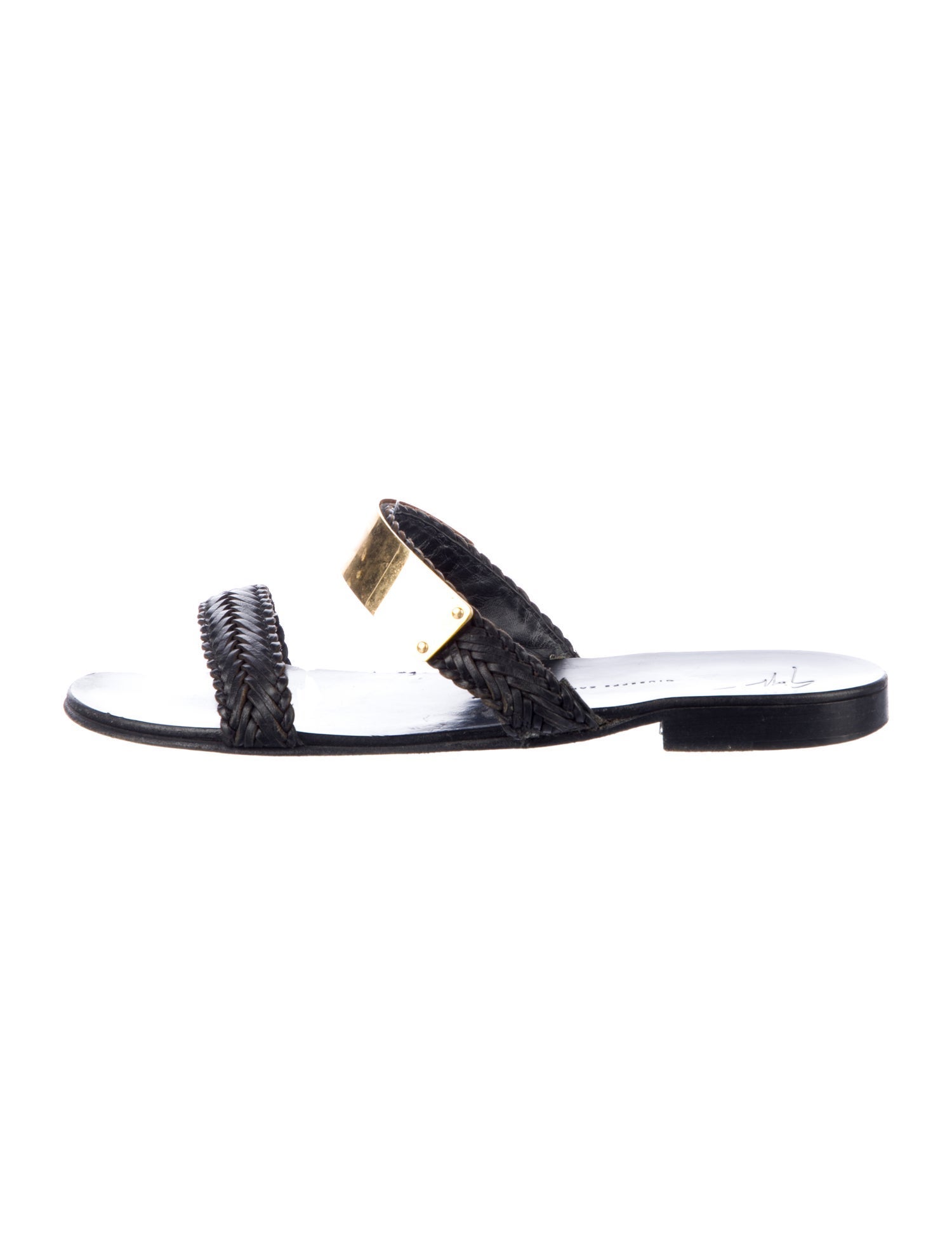 Giuseppe Zanotti Leather Braided Accents Slides