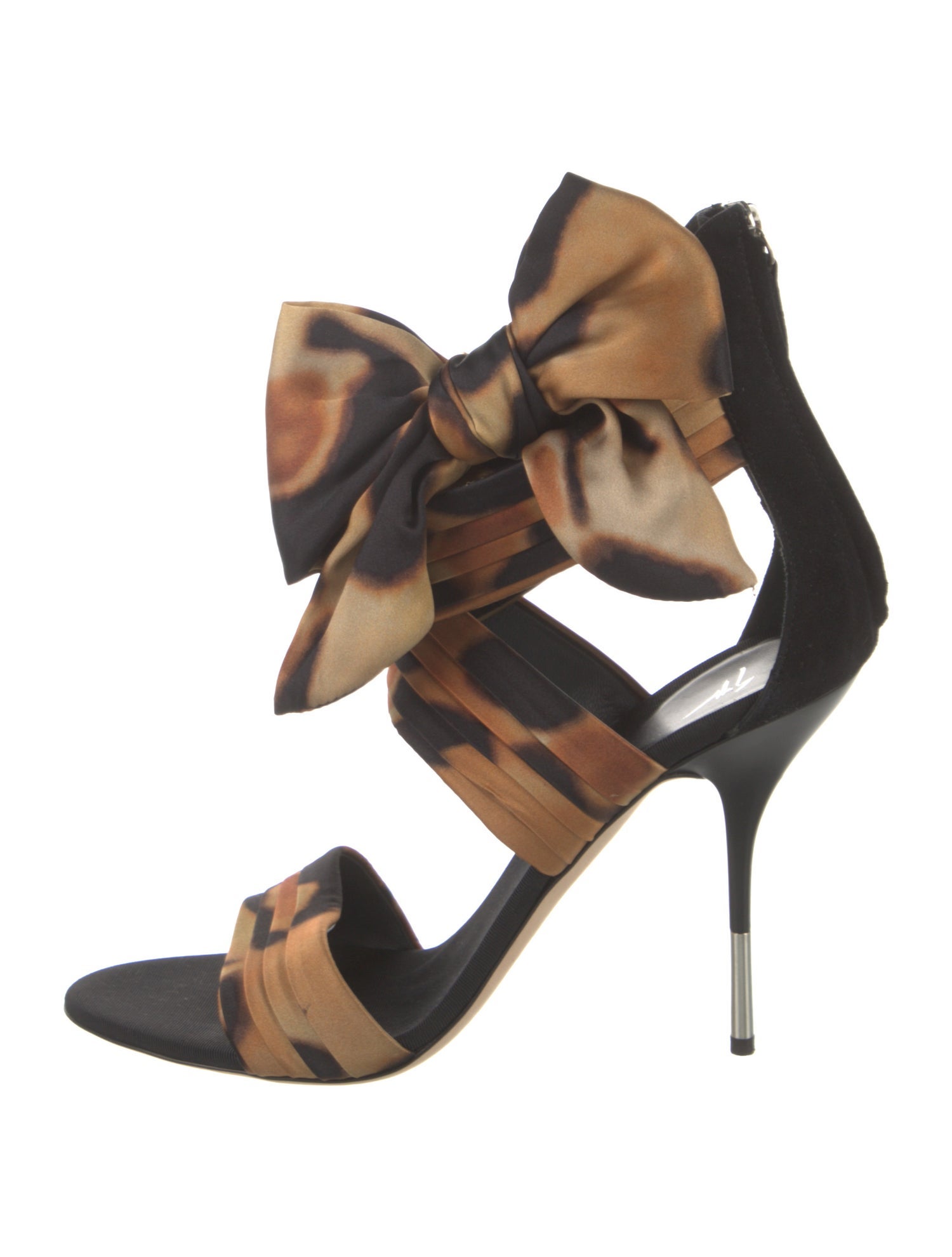 Giuseppe Zanotti Satin Animal Print Sandals