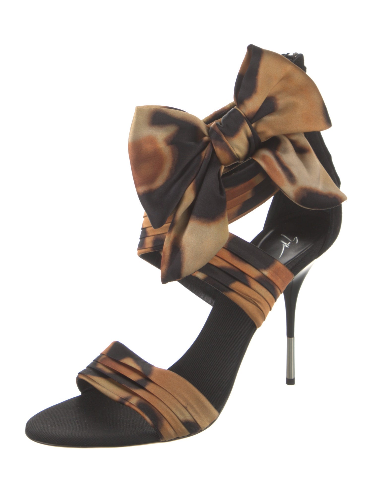 Giuseppe Zanotti Satin Animal Print Sandals