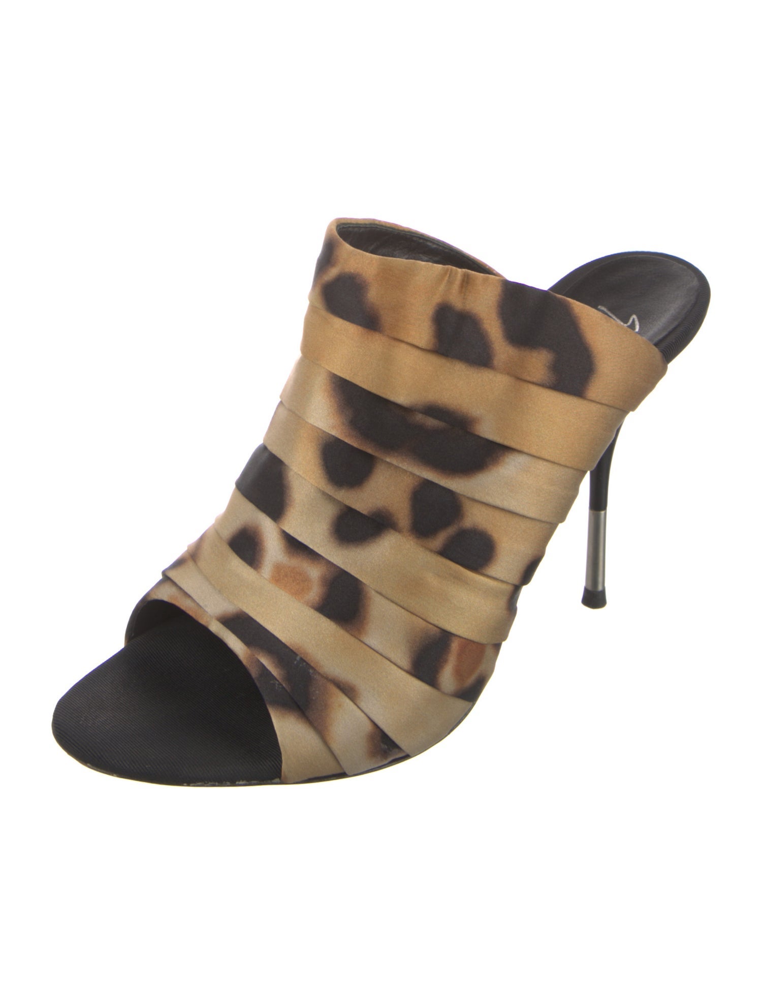 Giuseppe Zanotti Satin Animal Print Mules