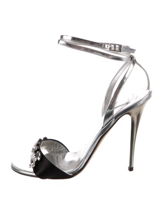 Giuseppe Zanotti Leather Colorblock Pattern Sandals