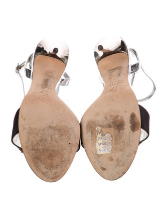 Giuseppe Zanotti Leather Colorblock Pattern Sandals