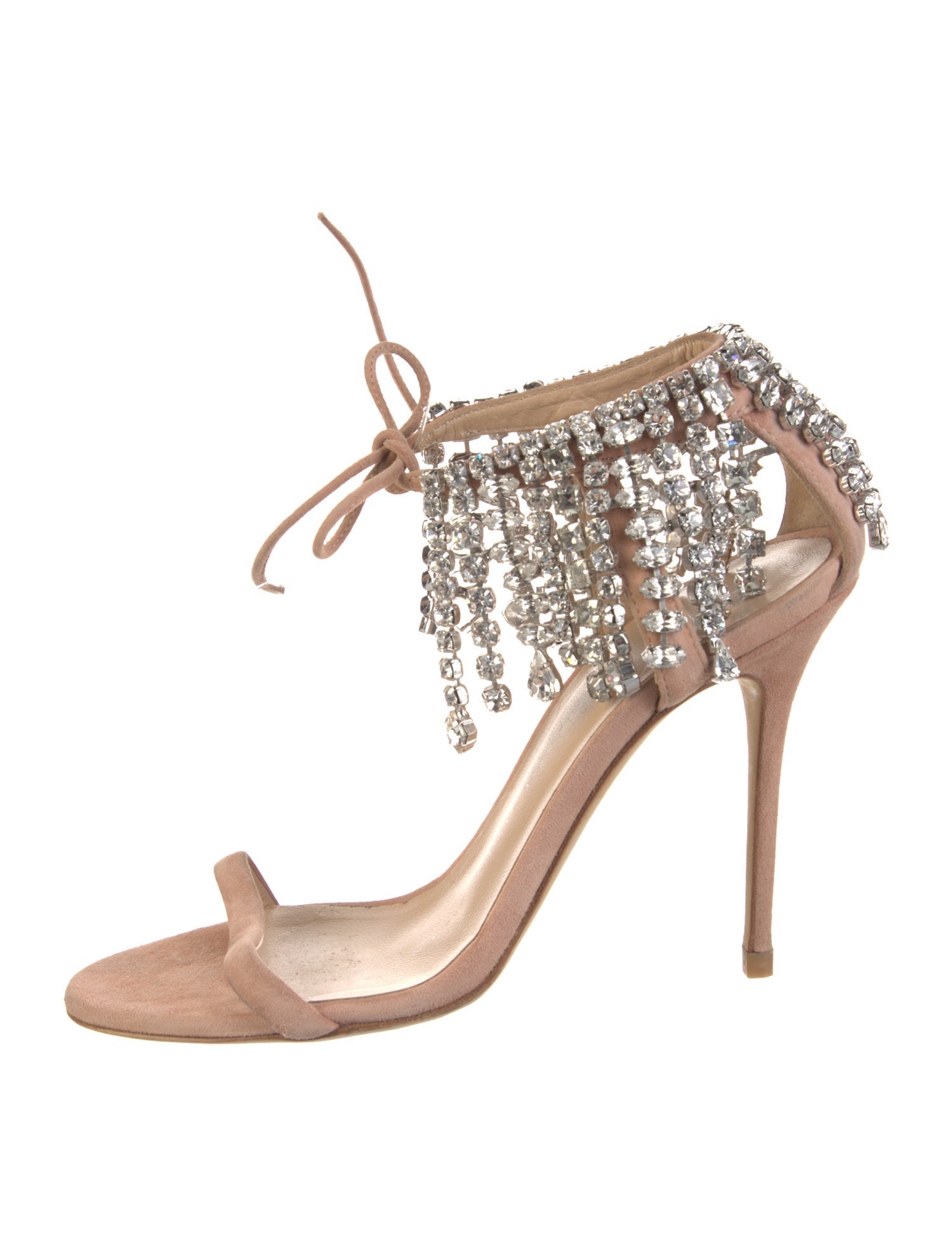 Giuseppe Zanotti Suede Crystal Embellishments Sandals