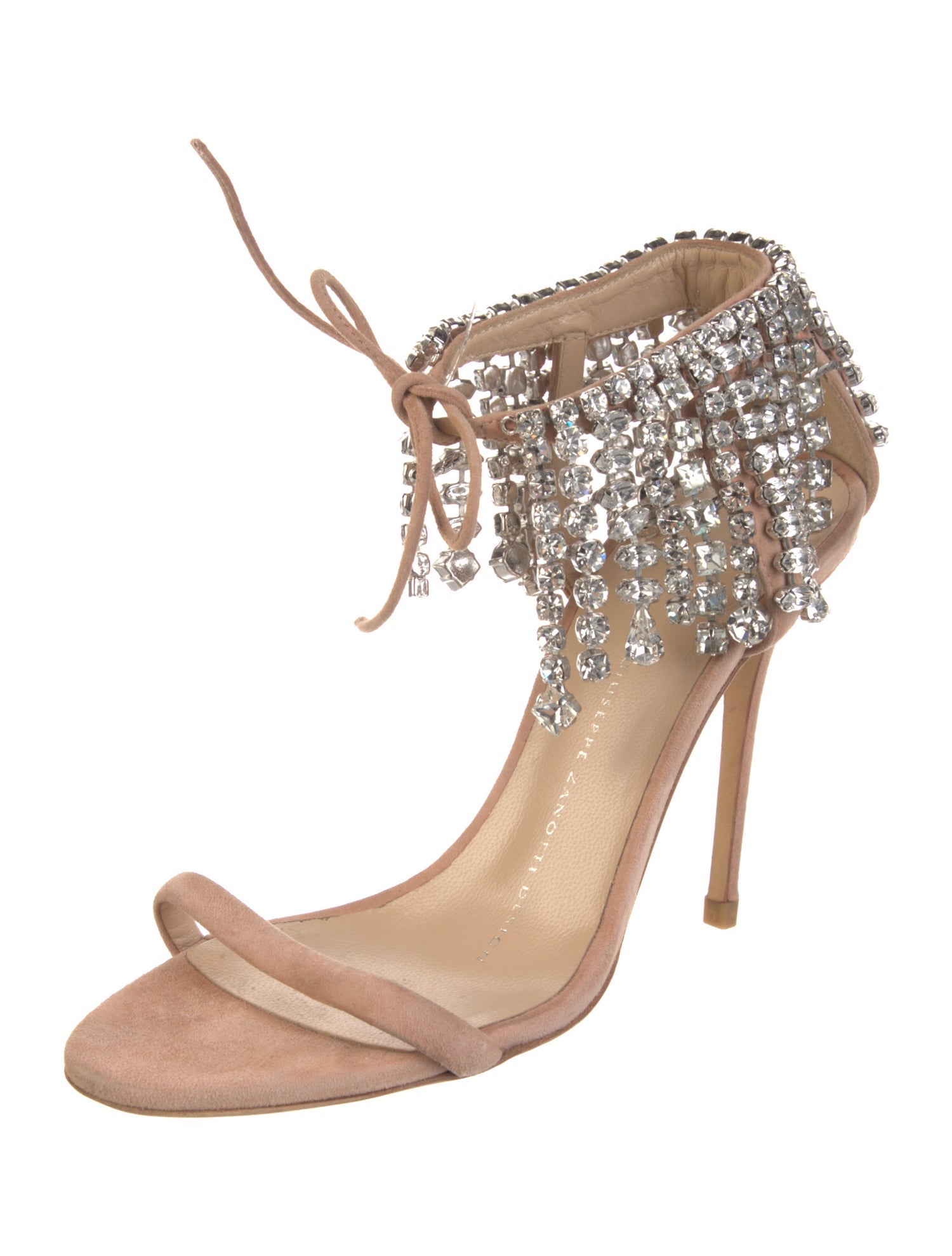 Giuseppe Zanotti Suede Crystal Embellishments Sandals