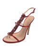 Giuseppe Zanotti Satin Beaded Accents T-Strap Sandals