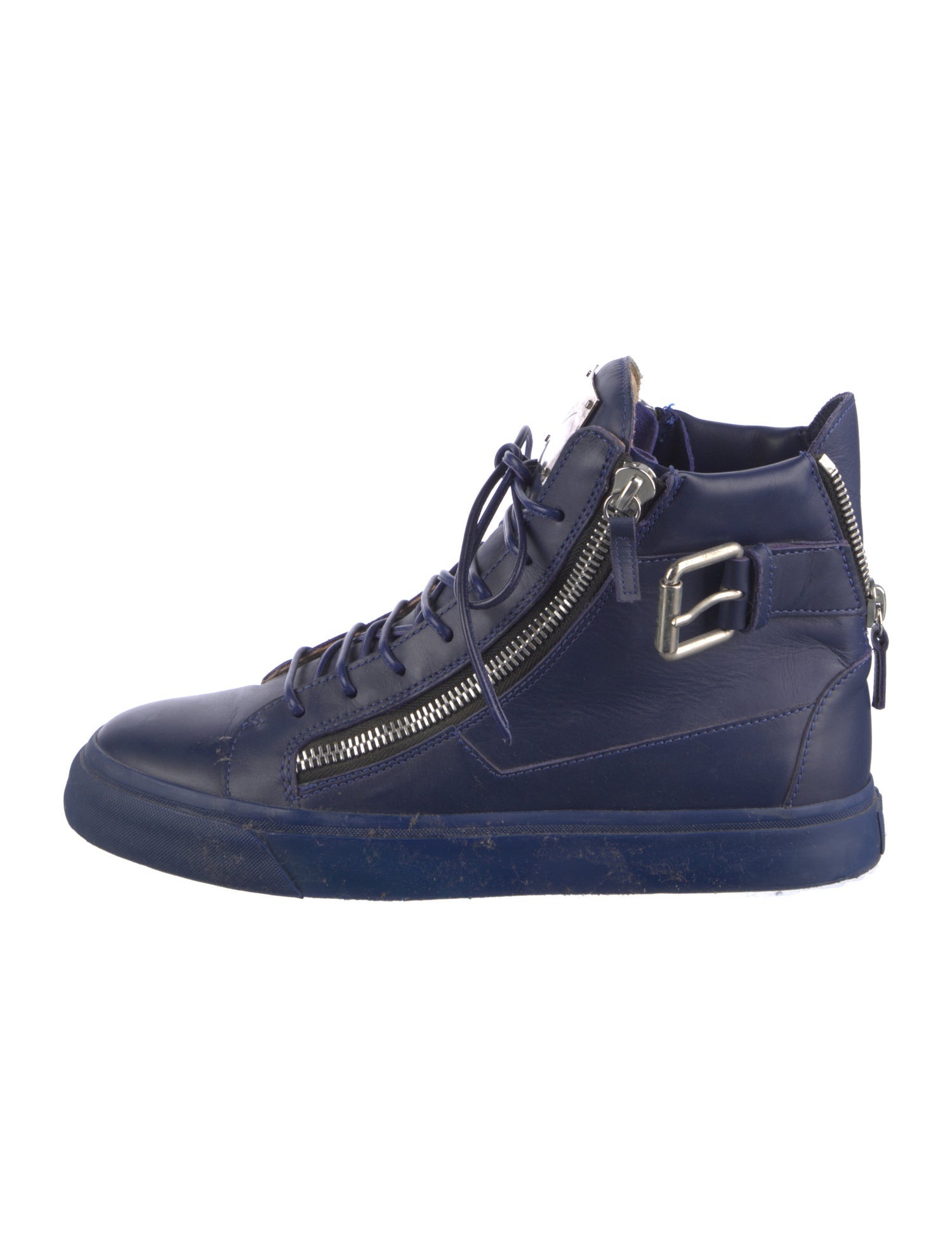 Giuseppe Zanotti Leather Chain-Link Accents Sneakers