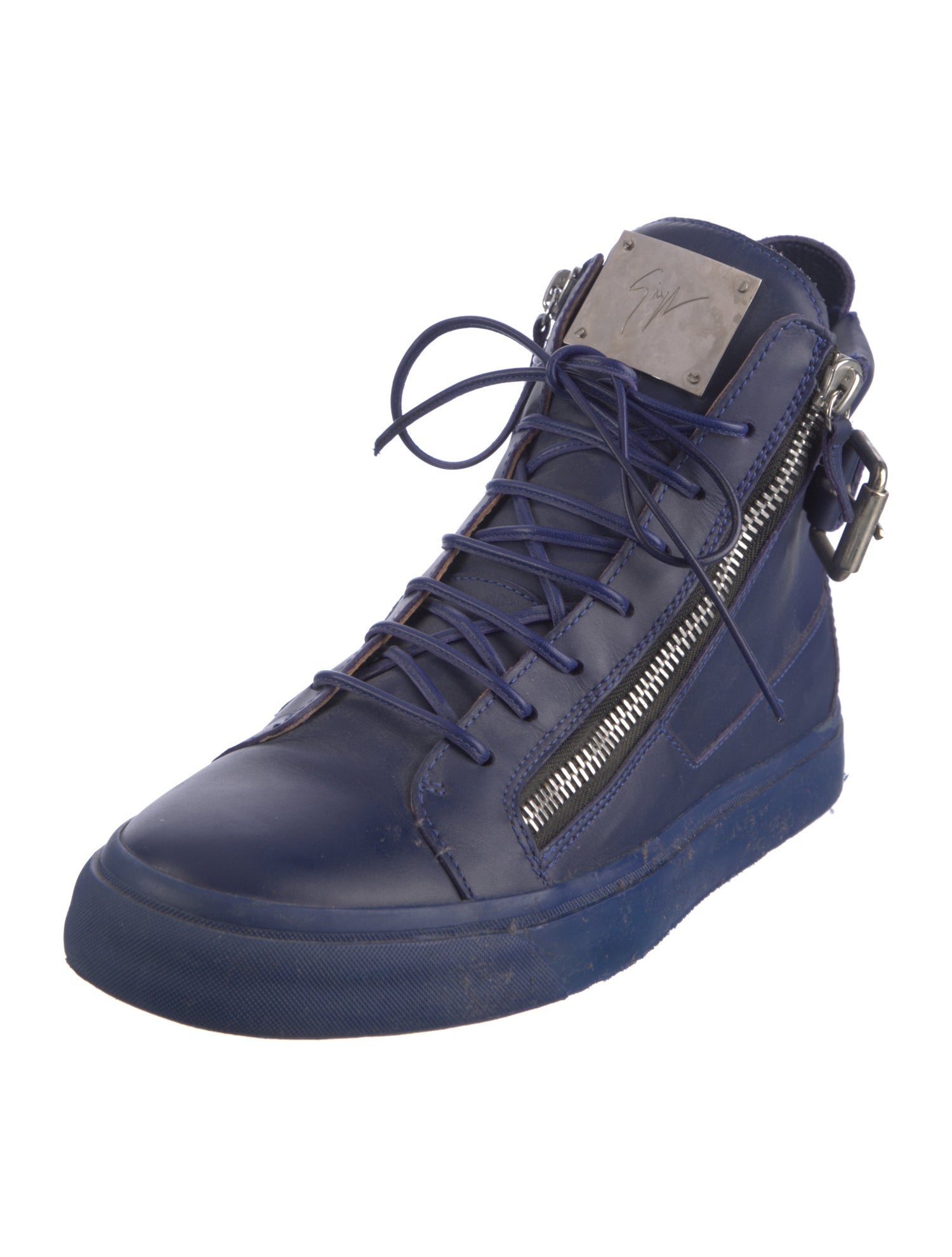 Giuseppe Zanotti Leather Chain-Link Accents Sneakers