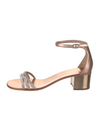 Giuseppe Zanotti Leather Crystal Embellishments Sandals