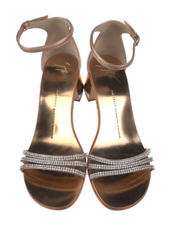 Giuseppe Zanotti Leather Crystal Embellishments Sandals