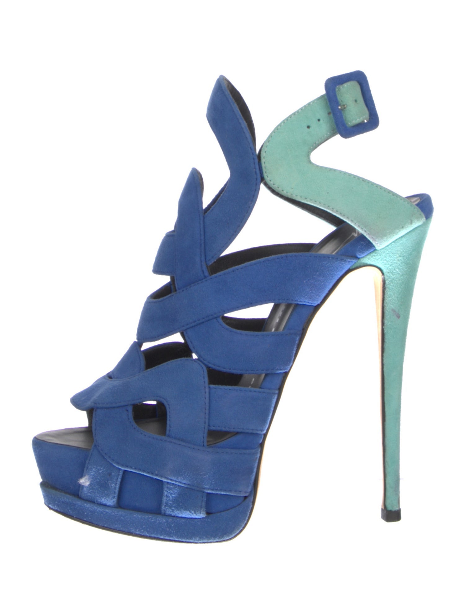 Giuseppe Zanotti Suede Colorblock Pattern Pumps