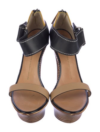 Giuseppe Zanotti Leather Colorblock Pattern Sandals