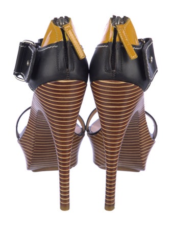 Giuseppe Zanotti Leather Colorblock Pattern Sandals