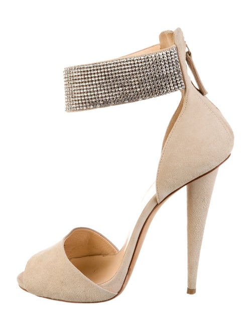 Giuseppe Zanotti Suede Crystal Embellishments Sandals