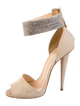 Giuseppe Zanotti Suede Crystal Embellishments Sandals
