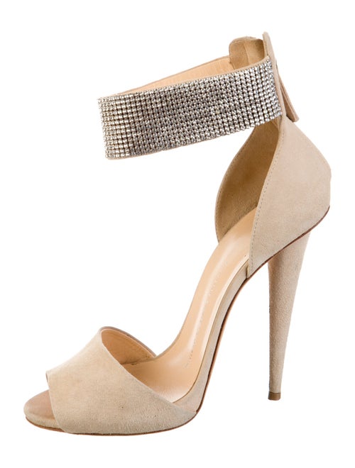 Giuseppe Zanotti Suede Crystal Embellishments Sandals