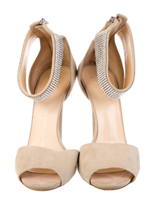 Giuseppe Zanotti Suede Crystal Embellishments Sandals