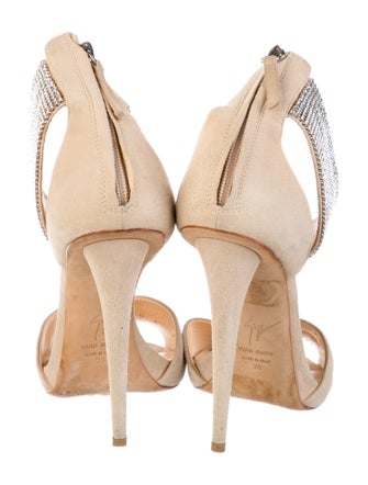 Giuseppe Zanotti Suede Crystal Embellishments Sandals