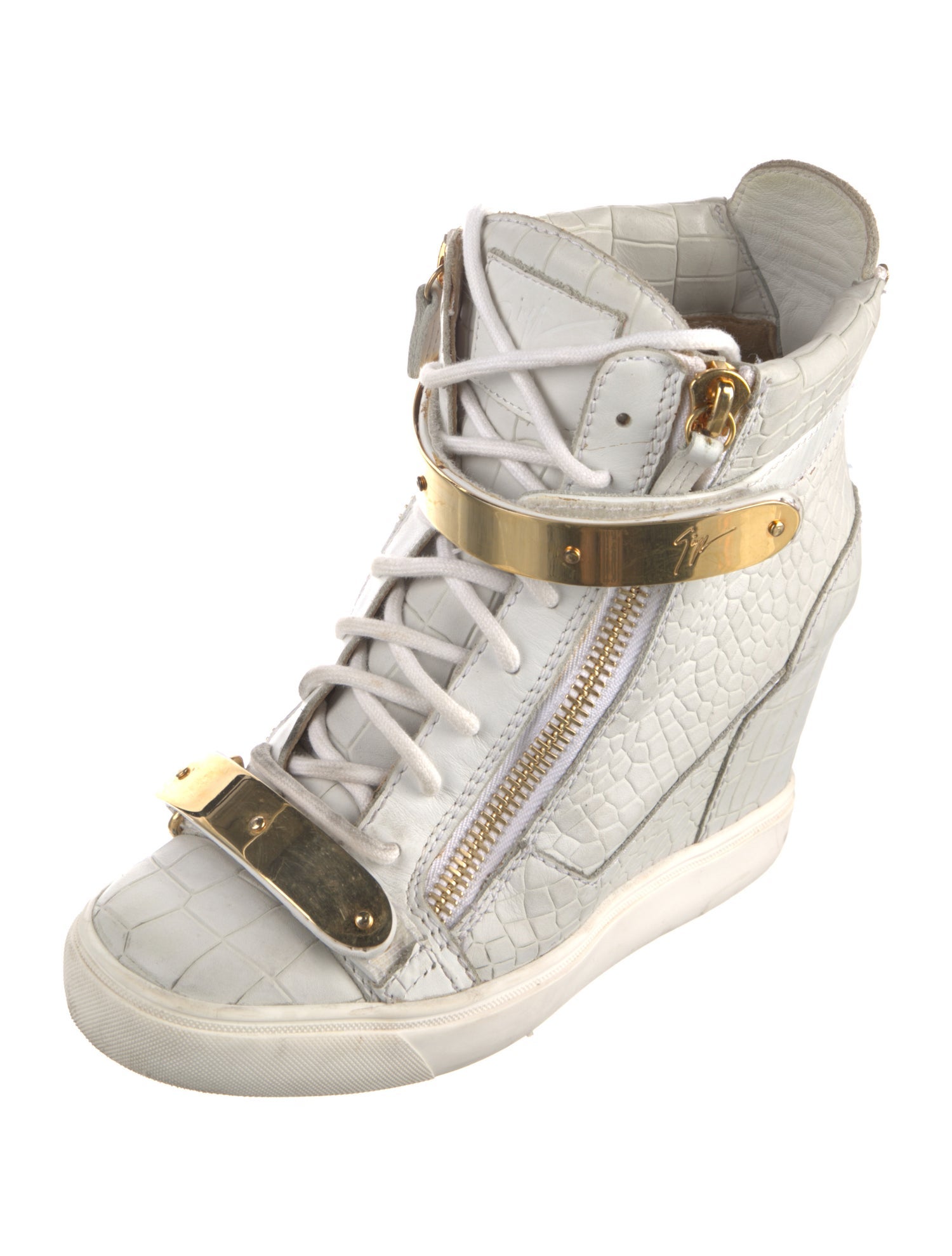 Giuseppe Zanotti Leather Wedge Sneakers