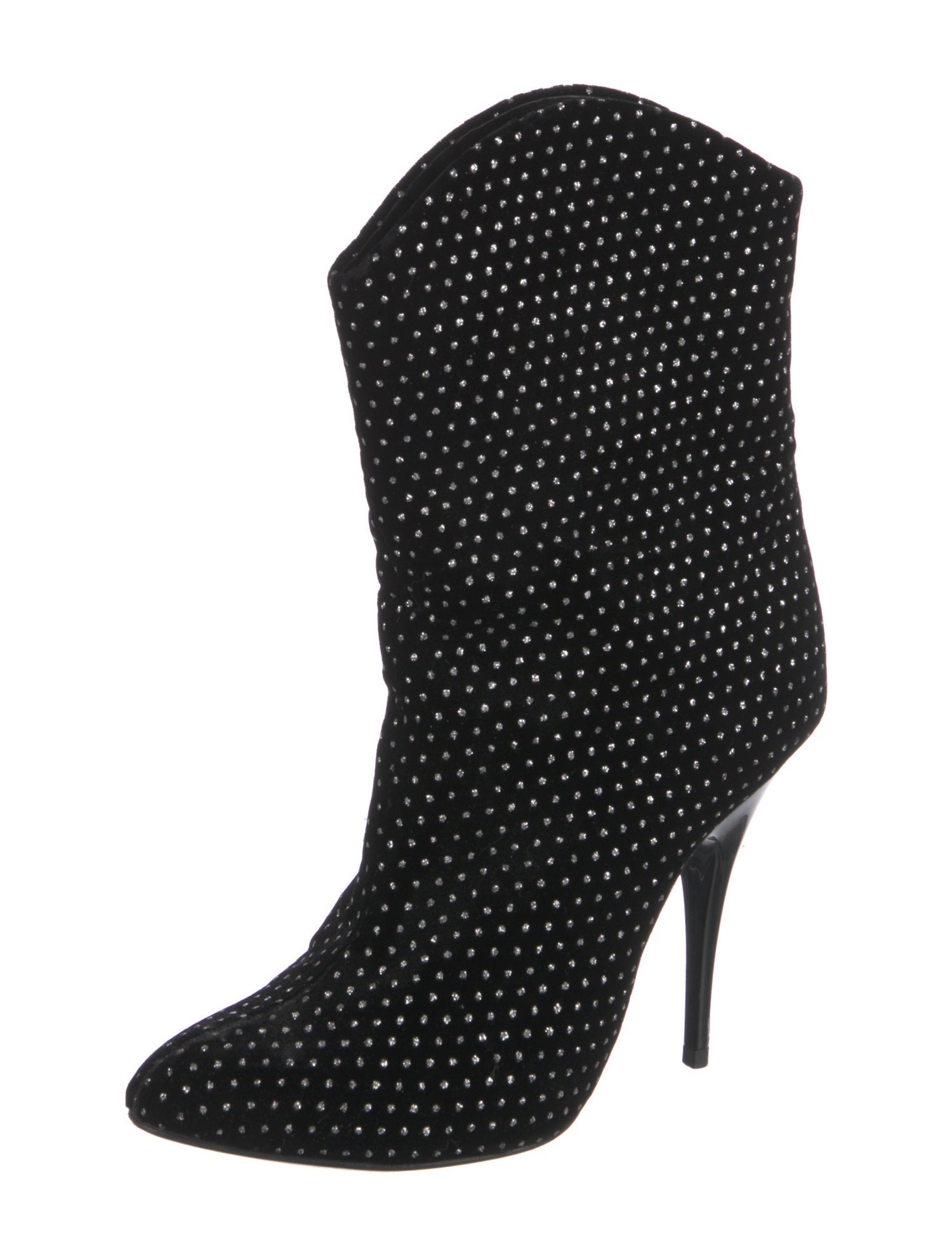 Giuseppe Zanotti Velvet Crystal Embellishments Boots