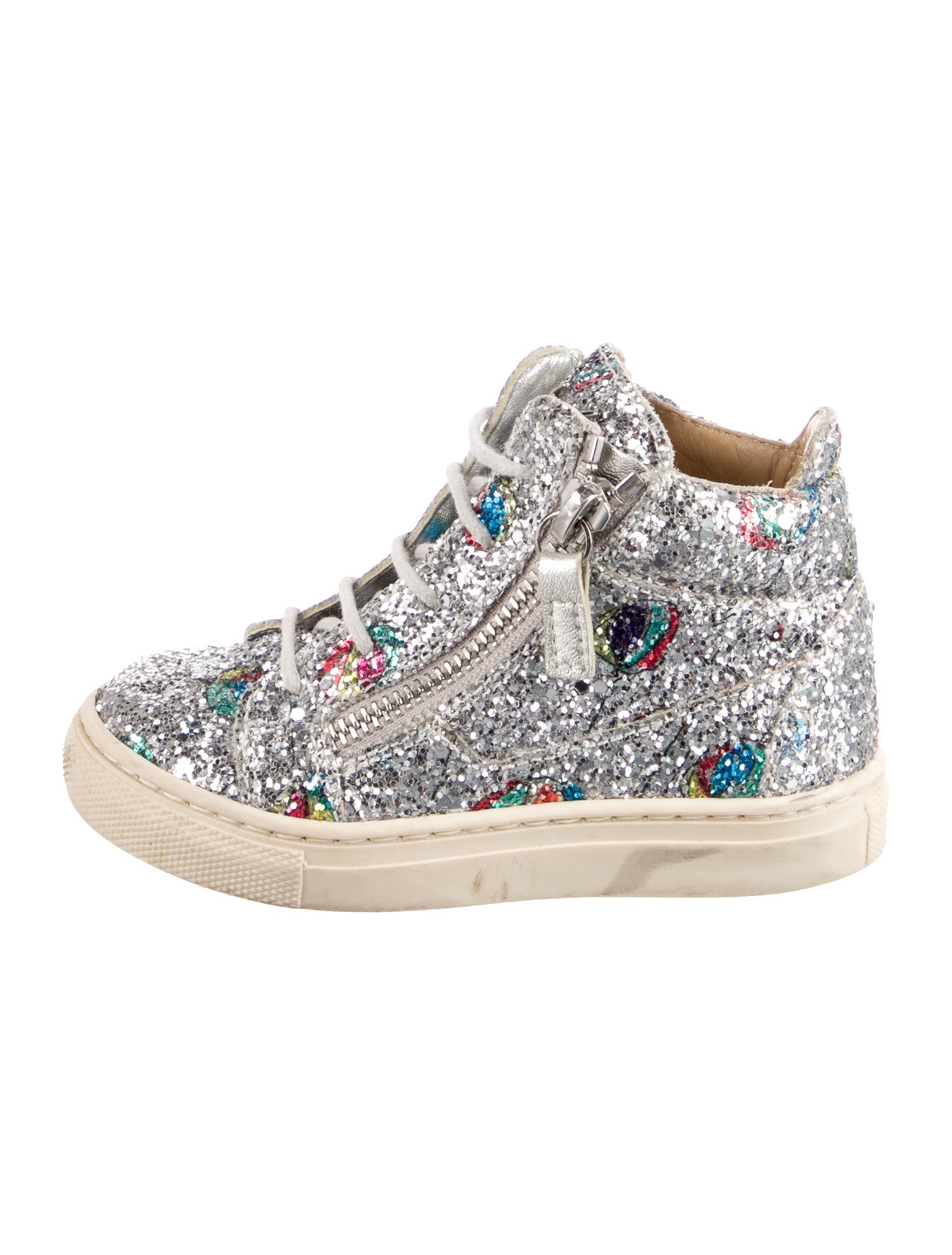 Giuseppe Zanotti Girls' Glitter High Top Sneakers