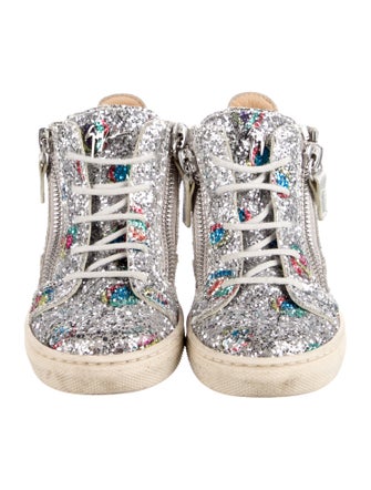 Giuseppe Zanotti Girls' Glitter High Top Sneakers