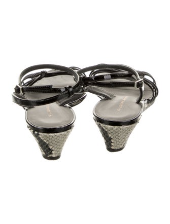 Giuseppe Zanotti Patent Leather Crystal Embellishments Sandals