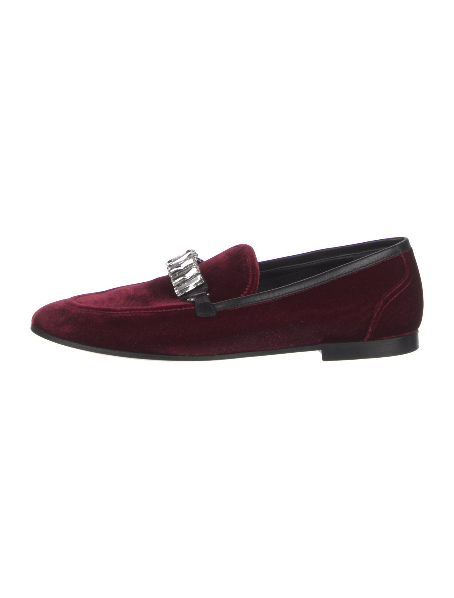 Giuseppe Zanotti Velvet Crystal Embellishments Loafers