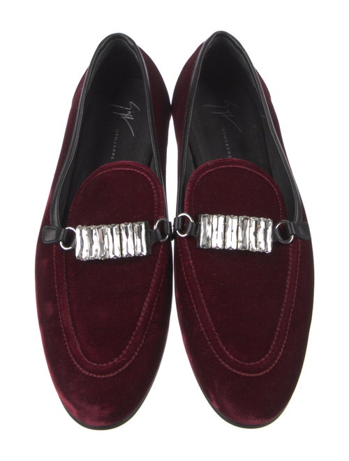 Giuseppe Zanotti Velvet Crystal Embellishments Loafers