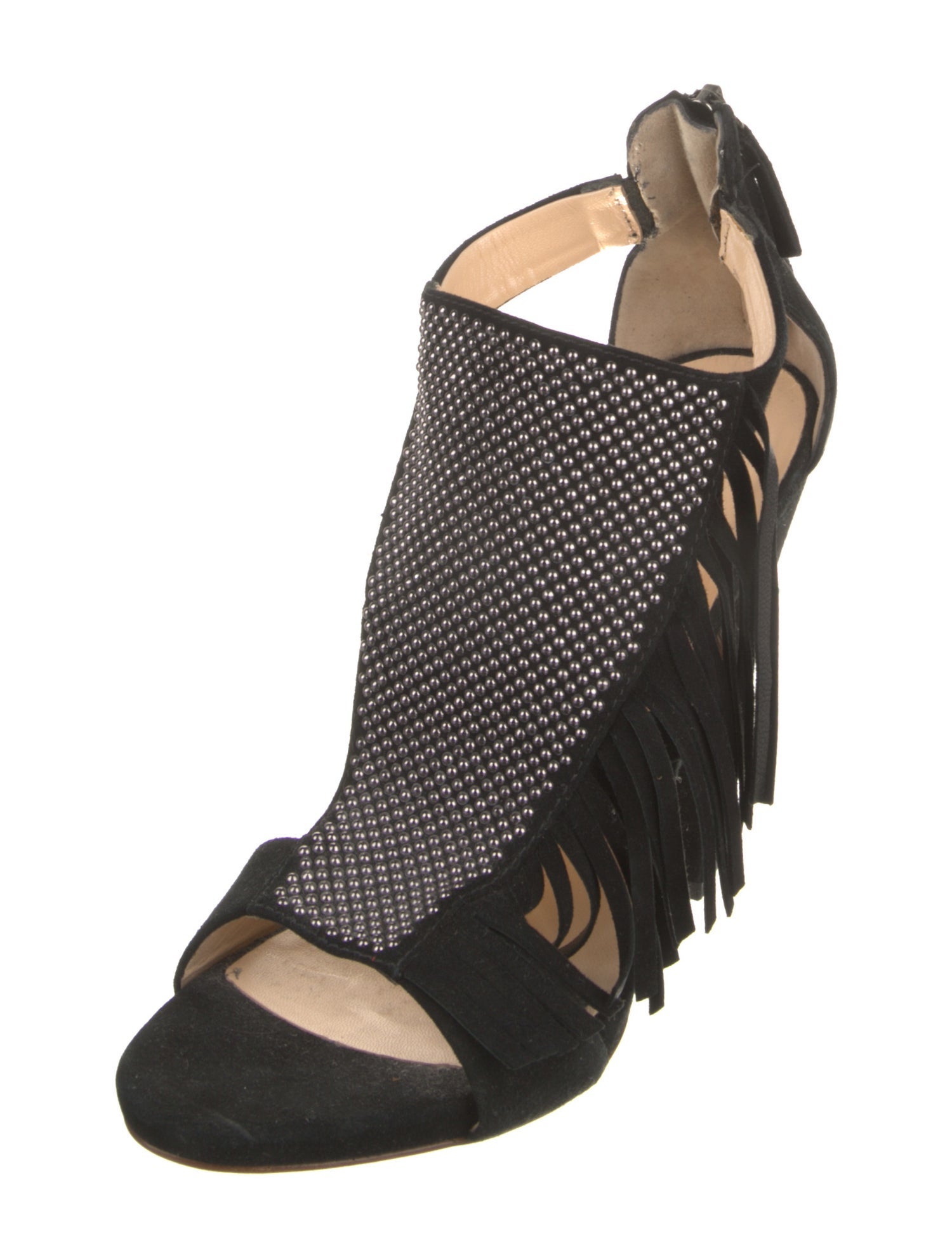 Giuseppe Zanotti Suede Studded Accents Slingback Sandals