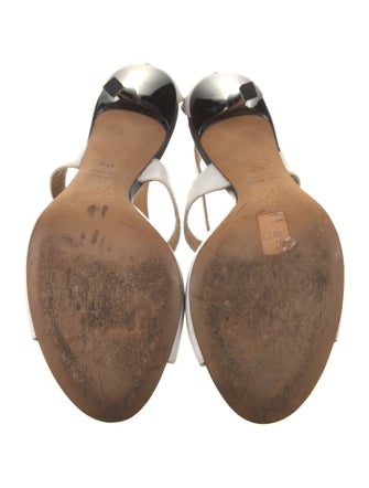 Giuseppe Zanotti Leather Colorblock Pattern T-Strap Sandals