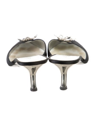 Giuseppe Zanotti Satin Crystal Embellishments Mules
